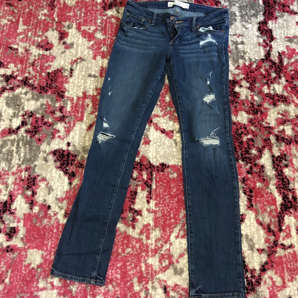 A&F destroyed skinny jeans